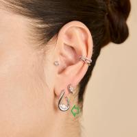 Silver Geometric Drop Earrings