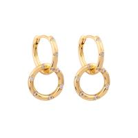 Gold Double Hoop Dangle Earrings