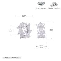 Silver Floral Huggie Earrings