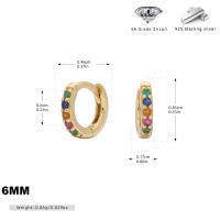 Gold Multicolor Zircon Huggie Earrings
