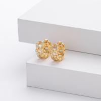 Gold Pavé Cubic Zirconia Huggie Earrings