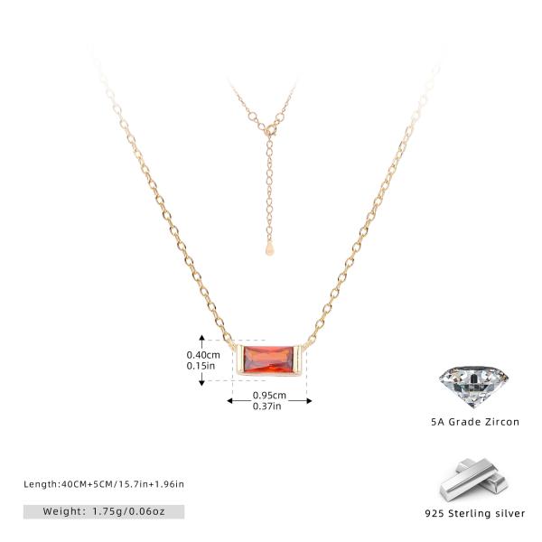 Gold-Plated Orange Stone Pendant Necklace