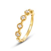 Gold-Plated Cubic Zirconia Band Ring