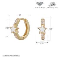 Gold Star Huggie Earrings with Zirconia