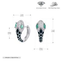Silver Snake Motif Huggie Earrings