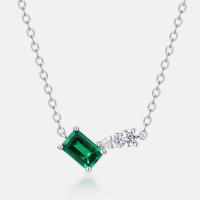 Emerald Silver Pendant Necklace