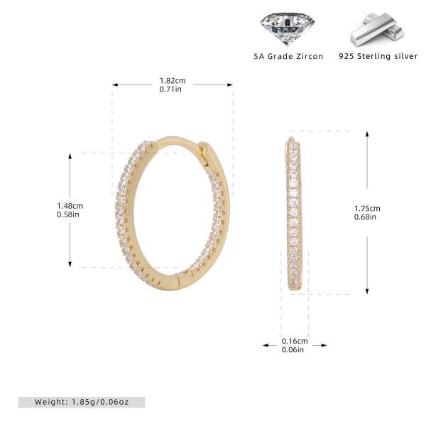 Gold Pavé Medium Hoop Earrings