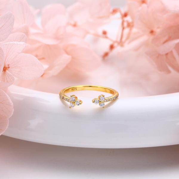 Gold Zirconia Open Band Ring