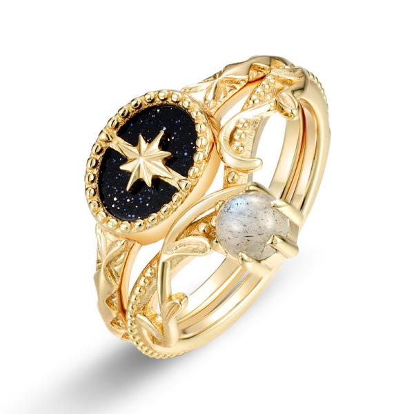 Gold Celestial Stackable Rings