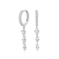 Silver Cubic Zirconia Huggie Earrings