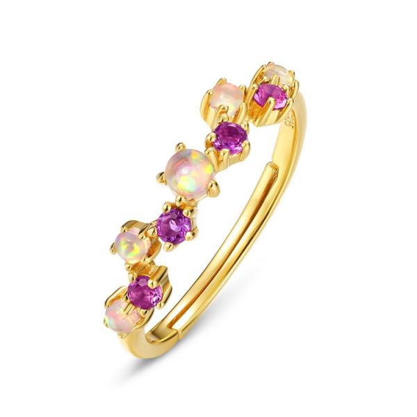 Gold Purple Eternity Ring