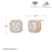 Gold Halo Zirconia Stud Earrings
