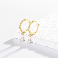 Gold Pavé Cubic Zirconia Hoop Earrings