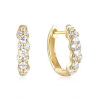 Gold-Plated Crystal Small Hoop Earrings
