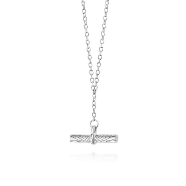 Silver Bar Pendant Necklace