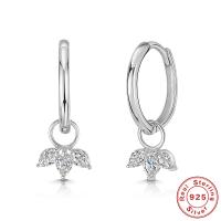 925 Silver Floral Charm Hoop Earrings