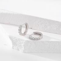 Silver Pavé Huggie Earrings