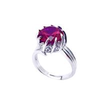 925 Silver Red Stone Solitaire Ring