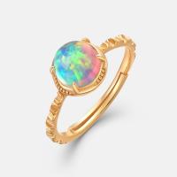 Gold Opal Solitaire Ring