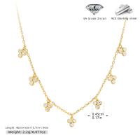 Gold Floral Zirconia Station Necklace