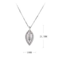 Silver Leaf Cubic Zirconia Pendant Necklace
