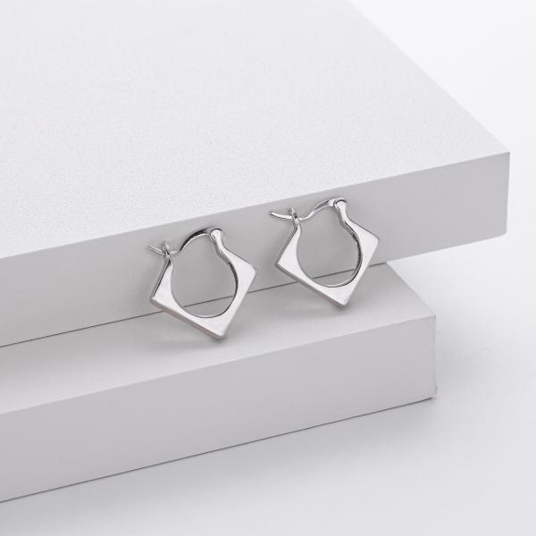 Silver Geometric Hoop Earrings