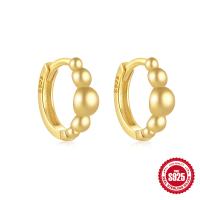 S925 Gold-Plated Beaded Small Hoop Earrings