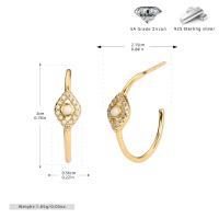 Gold-Plated Zirconia Geometric Hoop Earrings