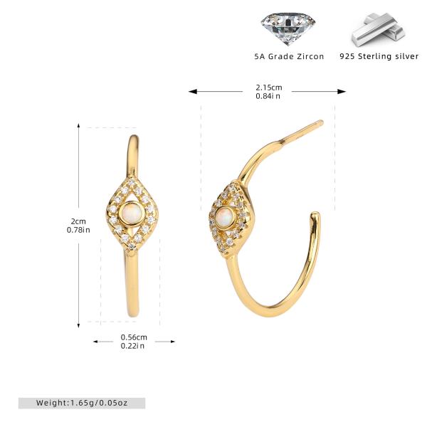 Gold-Plated Zirconia Geometric Hoop Earrings
