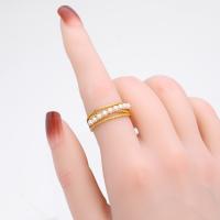 Gold Pearl Accent Cuff Ring