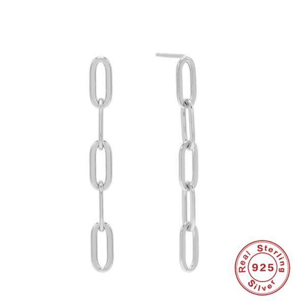 925 Silver Chain Dangle Earrings