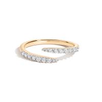 Gold-Yellow Open Band Ring with Cubic Zirconia