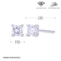 Silver Zircon Stud Earrings