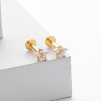 Gold Star Cubic Zirconia Stud Earrings