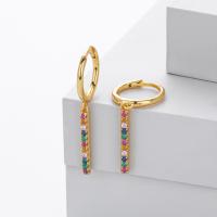 Gold Multicolor Dangle Hoop Earrings