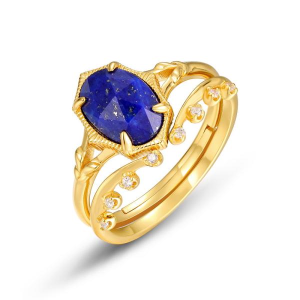 Gold Sapphire Stackable Ring