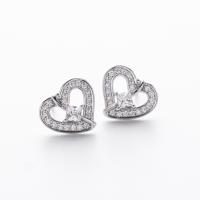Silver Heart Stud Earrings