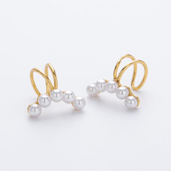 Gold Pearl Ear Cuffs