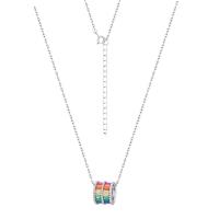 Rainbow Pendant Silver Necklace