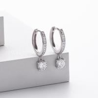 Silver Cubic Zirconia Huggie Earrings