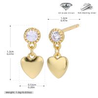 Gold Heart Drop Earrings