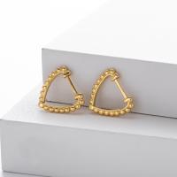 Gold Geometric Beaded Huggie Earrings