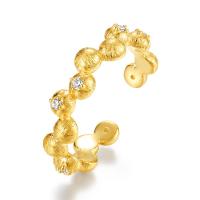 Textured Gold Cubic Zirconia Open Band Ring