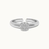 Silver Adjustable Cluster Diamond Ring