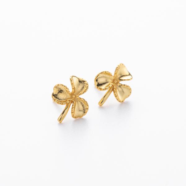 Gold Clover Stud Earrings