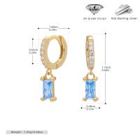 Gold Blue Zircon Huggie Earrings