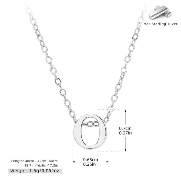 Silver-Finish Letter 'O' Pendant Necklace