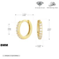 Gold Zircon Huggie Earrings