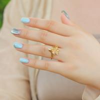 Gold Floral Open Ring