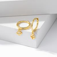 Gold Geometric Charm Hoop Earrings